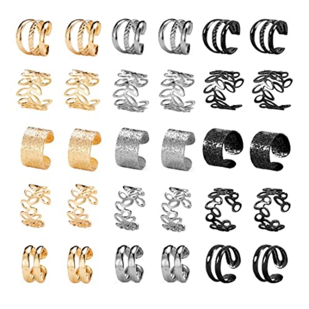 51 Pcs Ear Cuffβ Helix Cartilage Ear Clip on Wrap Earrings